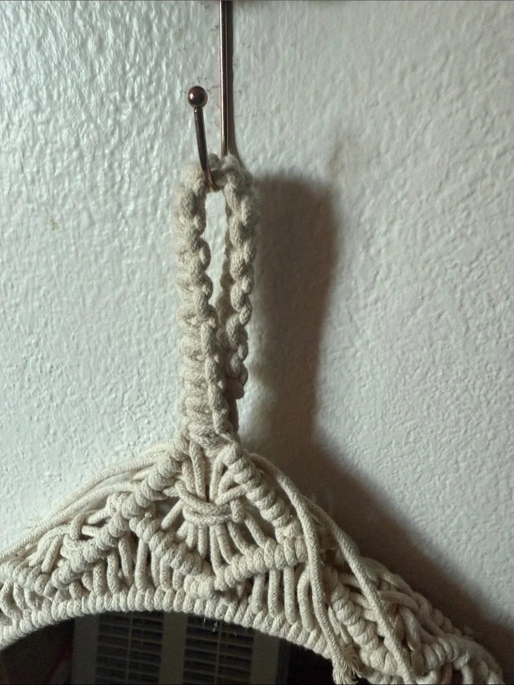 Handmade Cream Macramé Round Wall Mirror - Boho Wall Decor -36” mirror 11”